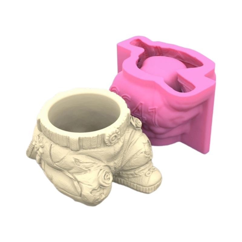 Поза на коленях, форма для цветочных горшков, формы для эпоксидной смолы, держатель для ручек, подсвечник, цементный горшок, силиконовая форма, украшения для дома