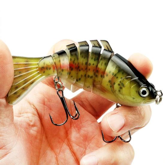 10CM/15.5G Multi-Jointed Fishing Lure with Hooks Realistic 7-Section Swimbait Bionic Hard Artificial Bait Freshwater Saltwater Fishing Accessories