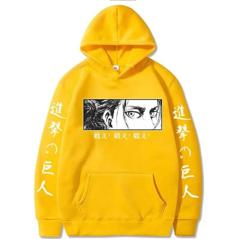 Autumn Men Streetwear Pullovers Attack On Titan Hoodies Sweatshirt Anime Eren Yeager Eyes Manga Sweatshirts Sport Hoodies