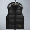 Зимний мужской модный черный золотой графитовый тонкий жилет, высококачественная съемная шапка, толстое хлопковое пальто
