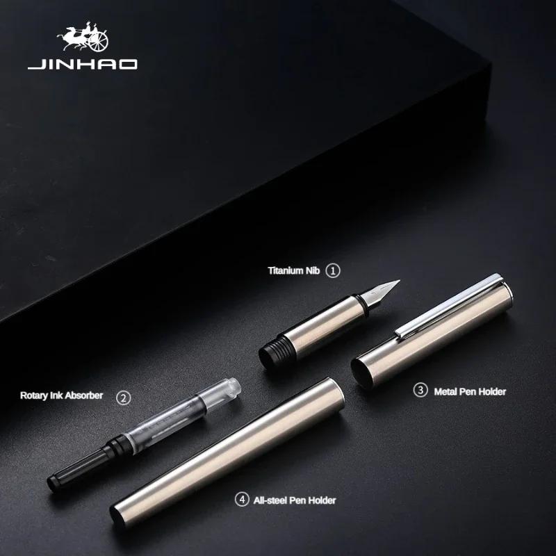 Перьевая ручка JINHAO серии 35, полностью стальная, роскошная, с экстратонким/тонким пером, для бизнеса, офиса, студентов, школы, письменные принадлежности, канцелярские товары, PK 9019