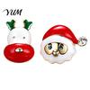 Fashionable Seasonal Ear Jewelry 1 Pair Christmas Stud Earrings for Women, Cute Enamel Santa Alloy Studs Claus And Reindeer Earrings, Holiday