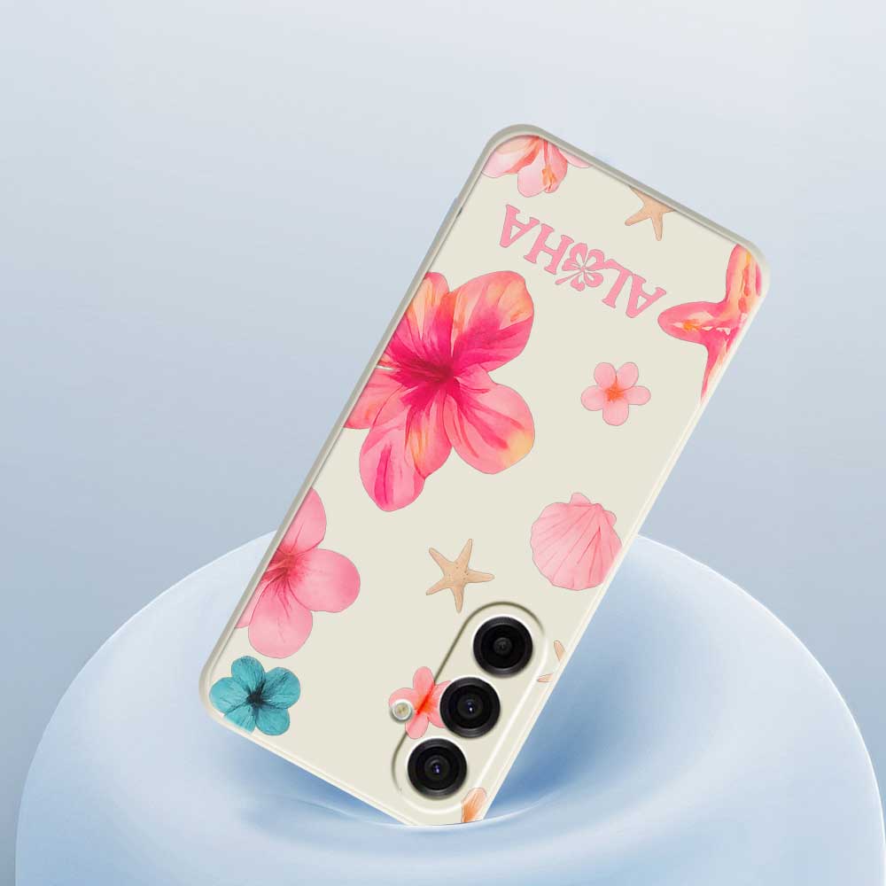 For Samsung Galaxy A17 5G Case Shell Flower Pattern Printing Straight Edge TPU Phone Back Cover