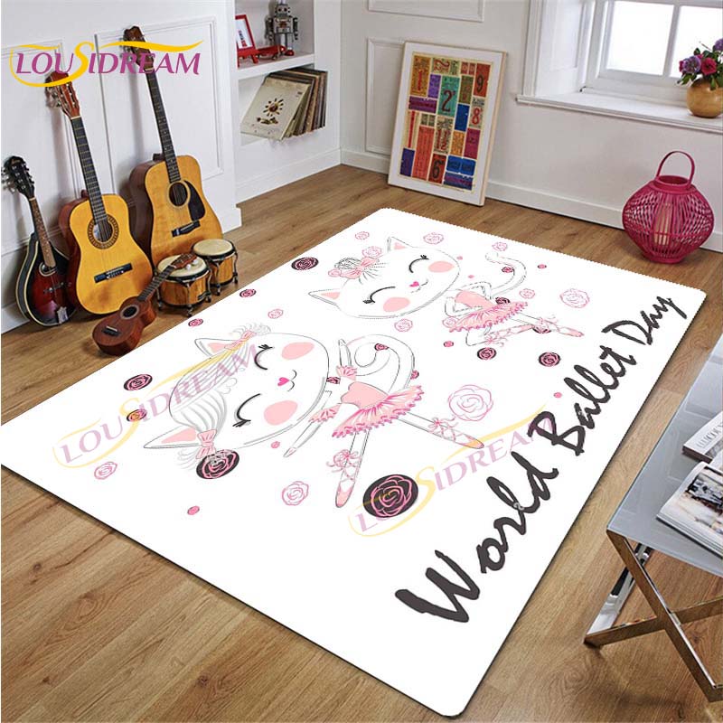 Ковер для балерины, ковер с рисунком балерины для девочек, розовые коврики для гостиной, спальни, декор для детской комнаты, декор для детской, подарок