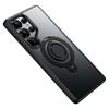 For Samsung Galaxy S25 Ultra Case Compatible with MagSafe Kickstand Matte PC+TPU Phone Cover with Silicone Ring