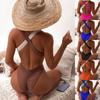 Women's Swimsuit Colorblock One Piece Sexy Bikini Cutout Brazilian Beachwear 6 Colors