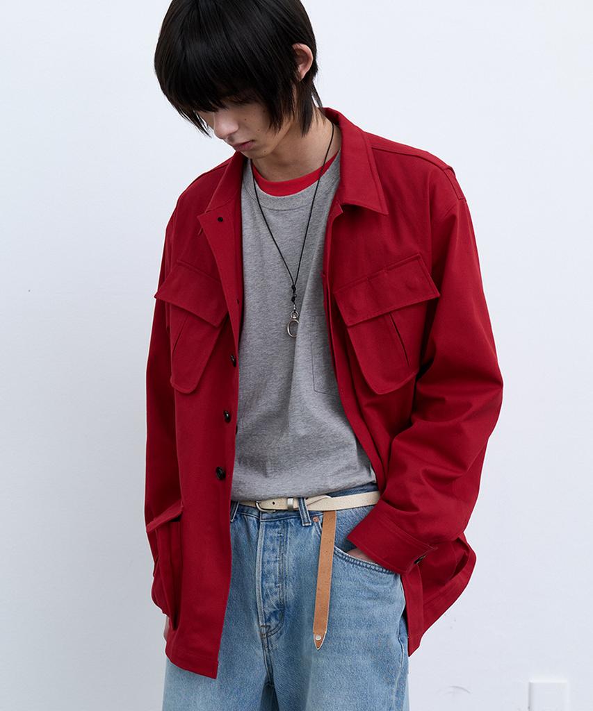 Youche Pret A Porter Sq Module Fatigue Jacket Crimson Red