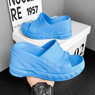 Модные женские тапочки, абсолютно новые модные интегрированные тапочки, женские легкие летние повседневные туфли, мягкие, 8 см, заметные, увеличивающие высоту обуви