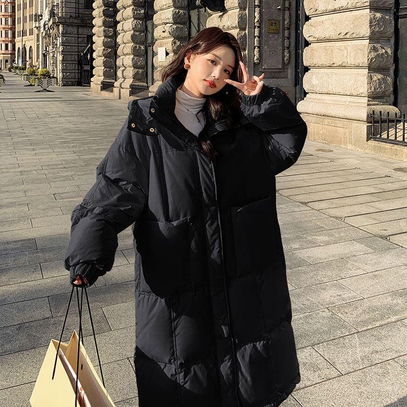 Yellow Down Padded Jacket Women's Mid-long Winter Padded Jacket Thicker Than The Knee Padded Jacket