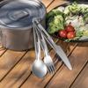 Boundless Voyage Titanium Cutlery Set Includes and Chopsticks with and Ideal for Outdoor Cooking and Includes Storage 4-Piece (Ti1125T) - Fork, Spoon,