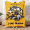 Name Custom Hamilton Tiger-Cats Print Flannel Blanket High Quality Warm Comfortable Cover for All Seasons Perfect for Gifts Home Decor