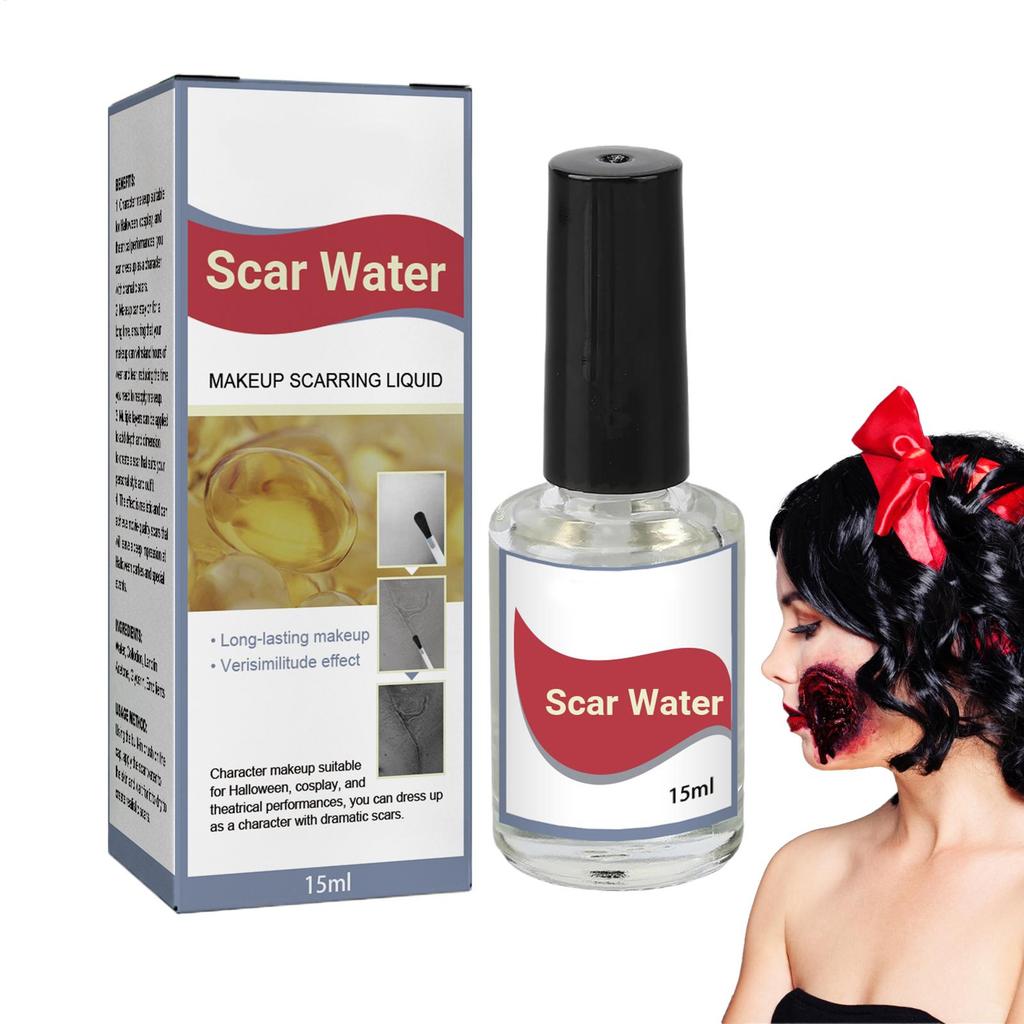 Жидкий грим для шрамов Хэллоуин Жидкий шрам 15 мл Долговечный Реалистичный жидкий шрам с кисточкой Грим для лица для костюмированной вечеринки