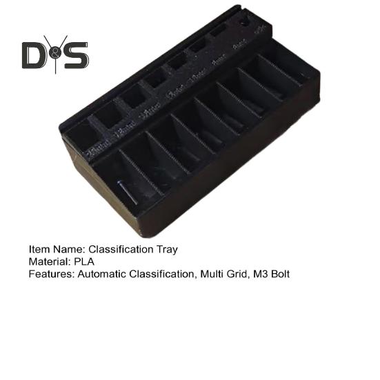Лоток для классификации болтов M3 с 7 измерительными слотами PLA Прочный автоматический органайзер Классификатор болтов повышенной прочности для мастерской
