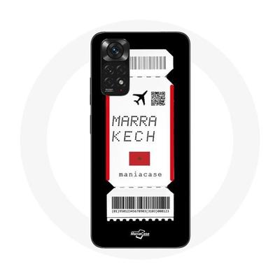 Чехол - Xiaomi - Redmi Note 11 4G - Мягкий - Черный - Авиабилет Марракеш Марокко