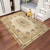 Elegant Floral Patterned Beige Rug Non-slip rug suitable for living room and bedroom sofas.