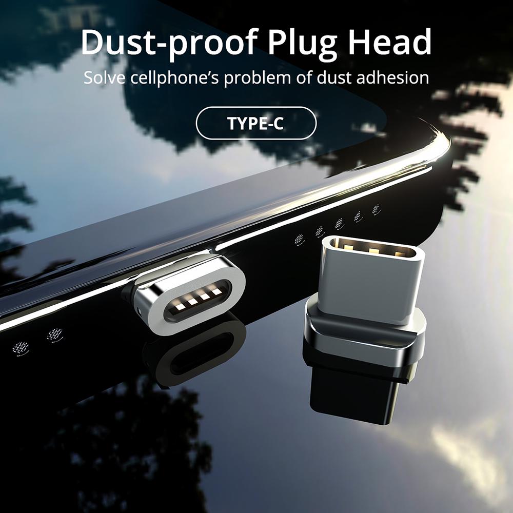 FONKEN Магнитный кабель-адаптер, пылезащитная заглушка, разъем для зарядки, советы для iPhone Micro USB Type-C