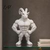 Современная Художественная Моделирующая 3D-печатная Фигурка Мускулистого Козла Скульптура Животного Декор для Стола для Литературного Искусства Домашний Офис Полка Забавный Подарок Любителям Тренажерного Зала