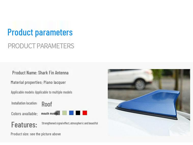 Second-Generation Shark Fin Car Radio Antenna with Signal Enhancement and Decorative Tail Wing