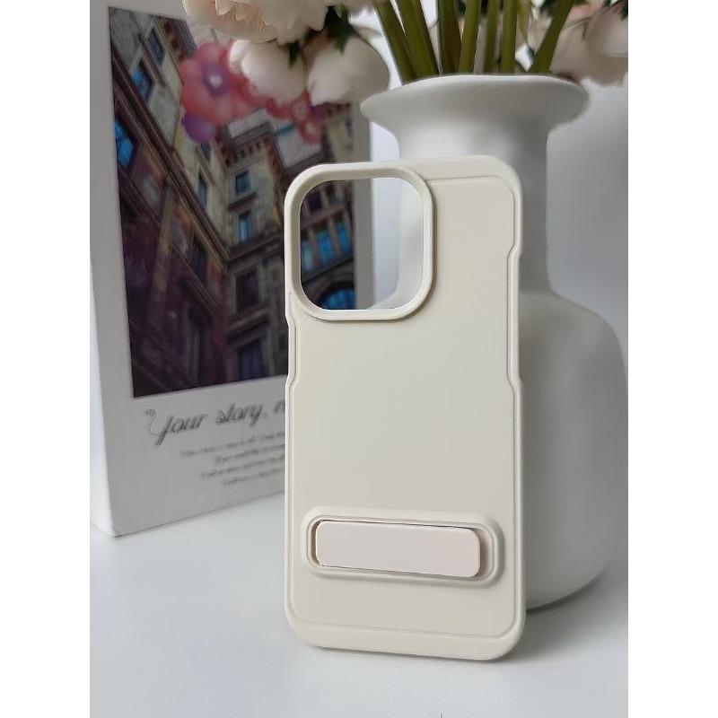 Матовый чехол-подставка из ТПУ, мягкий, подходит для Ip16pm, простой, дофаминовый, Apple 15/14, цветной, макарон, защитный чехол