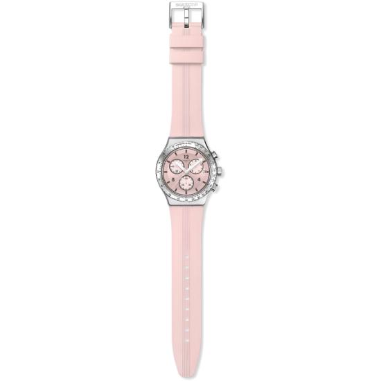 Swatch Mens Womens Chronograph Watch Poppingly Pink YVS532