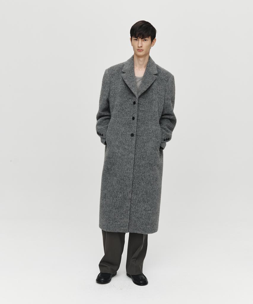 Heute Alpaca Long Single Coat (Charcoal)
