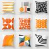 Geometric Orange Pillowcase Home Sofa Chair Decor Pillowcase Cushion Cover Home Decor Pillowcase