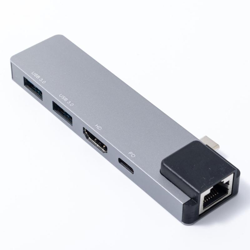 Aluminum Alloys Multiports USB C Adapters Supports PD100W Charging HDTV 4K30Hz Display For Laptop