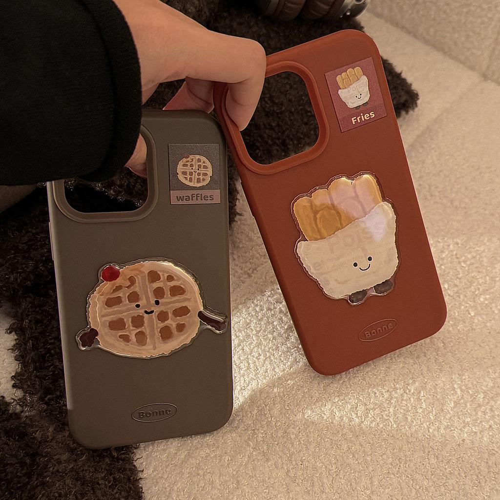 Applicable To Apple 16 Mobile Phone Case 17promax Fun Food Fries Iphone14 Three-dimensional 13 Korean 12 Silicone