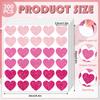 300Pcs Valentine's Day Glitter Pink Heart Stickers 1.5 Inch Sparking Adhesive Heart Stickers Arts and Crafts Decorative Envelope Seals for