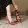 988A Pointed Single Shoes Women's New Thin Heel Shallow Mouth French Pointed Professional Temperament Fashion High Heels