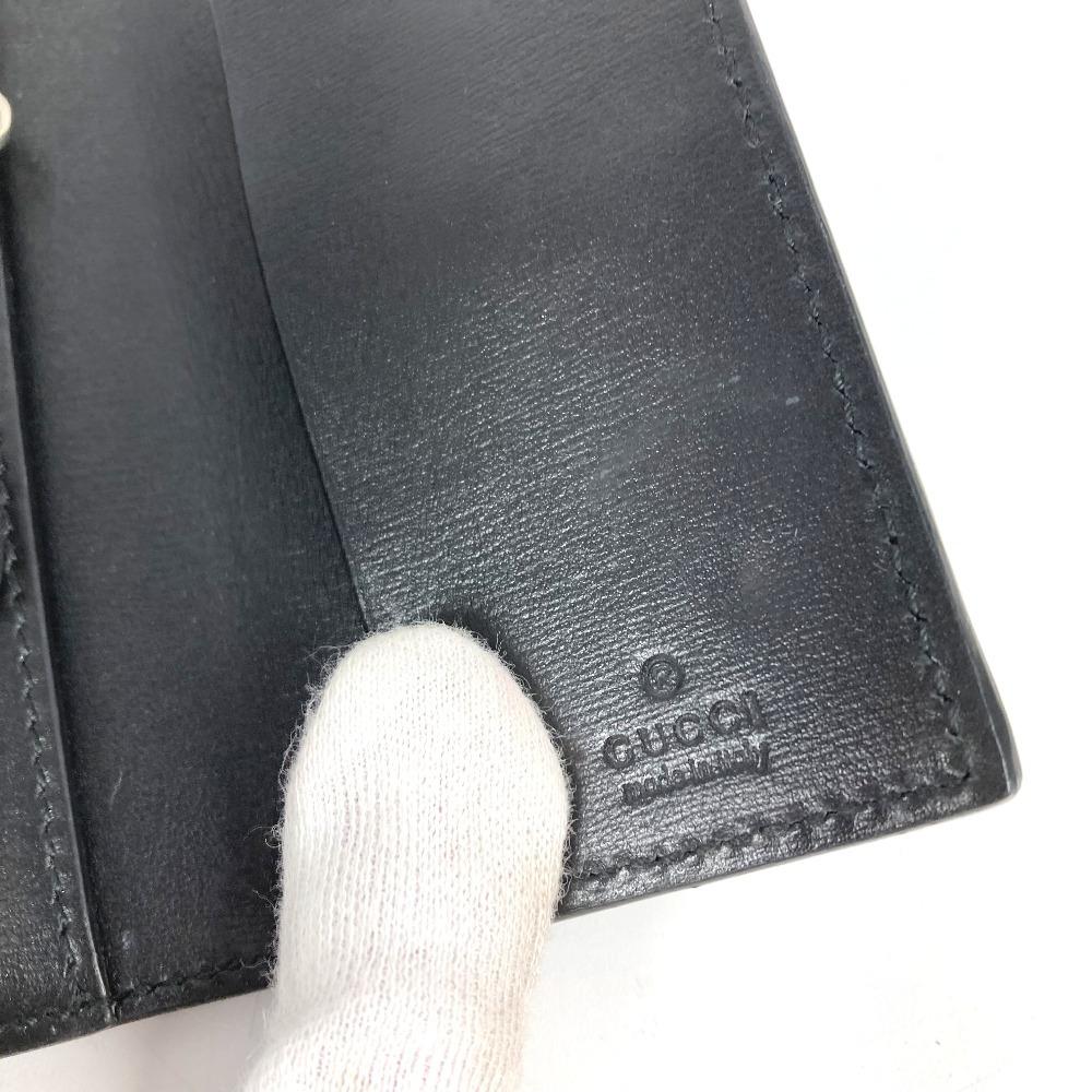 Gucci 435305 GG Marmont Логотип GG 6P Брелок 6 точек ключ Чехол для ключей Кожа Черный