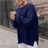 Men's Solid-color Long-sleeved Round-neck Pullover, Knitted Sweater, Men's Striped Sweater