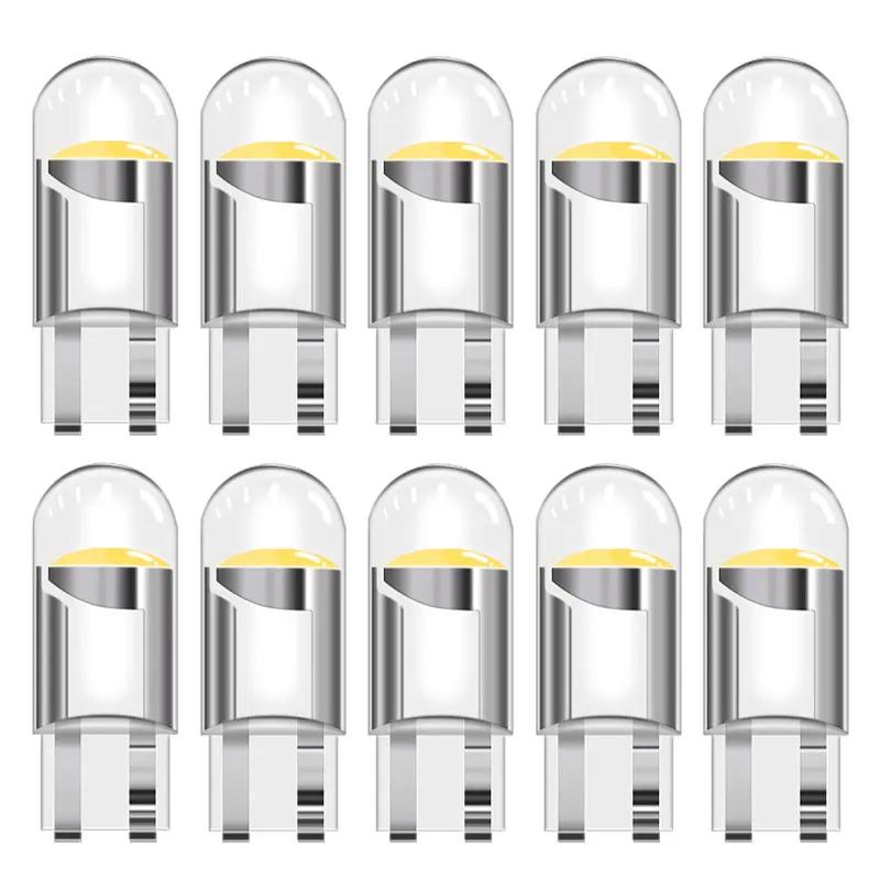 10PCS T10 W5W COB LED Bulbs Car Wedge Parking Lights Auto License Plate Lamps Dome Read Lights 12V Universal