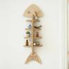 Vintage Fish Bone Shelf Multi-layer Display Rack Creative Wall Storage Shelf  Kitchen Decor