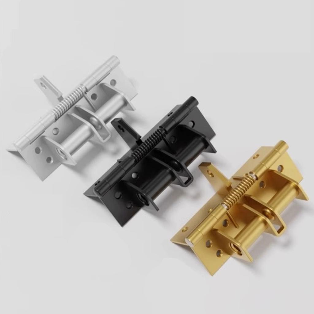 2Pcs Automatic Door Hinge Automatic Closing Hinge Wood Door Closers 90 Degree Positioning Hinge Buffer Rebound Device