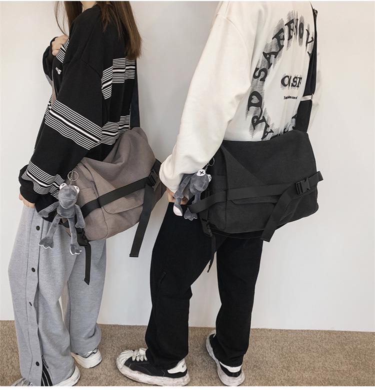 Мужская сумка-мессенджер из холста большой вместимости — повседневный, простой дизайн для студентов и мальчиков