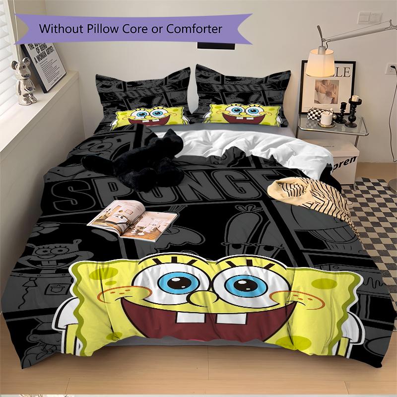 3Pcs Spongebob Squarepants Adventure Bedding Sets For All Sizes New 3D Printed Bed Cover Comforter Duvet Cover Pillowcase Bedroom Decoration