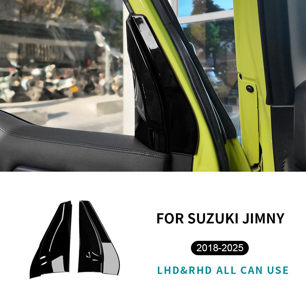 Декоративная накладка на переднюю стойку для Suzuki Jimny 2018-25 ABS Углепластик Треугольная панель на передней стойке Накладка Аксессуары для экстерьера автомобиля
