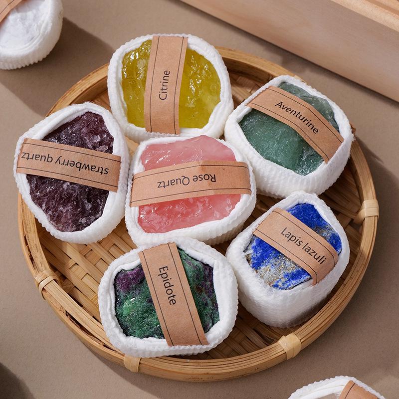Коробка с образцами руды из кристаллов Восточно-Китайского моря: Натуральный кристалл, необработанный агат, детский подарок, украшение из хрустального камня