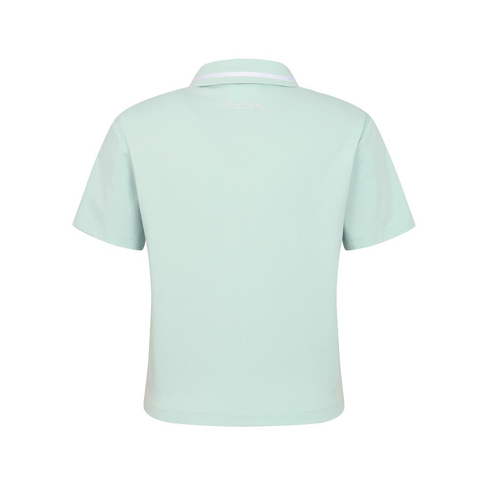 MALBON GOLF Color Tip Basic Crop T-Shirt Light Mint (Woman)