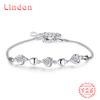 Lindon женский циркон стерлингового серебра 925 пробы ювелирные изделия геометрический браслет из бисера-цепочки модный тонкий свадебный подарок для подруги