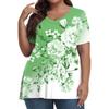 Womens Plus Size Tops Short Shirts V Neck Casual Clothing 3D Printed Tops T-Shirts