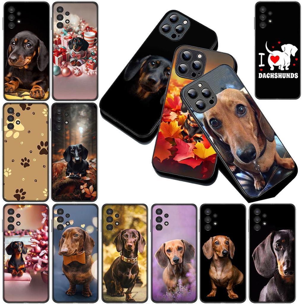 Cover for Samsung Galaxy S24 S25 S23 FE Ultra Plus S7 Edge S25+ S23+ A56 5G Casing Silicone Phone Case Wallpaper Dachshund Dog