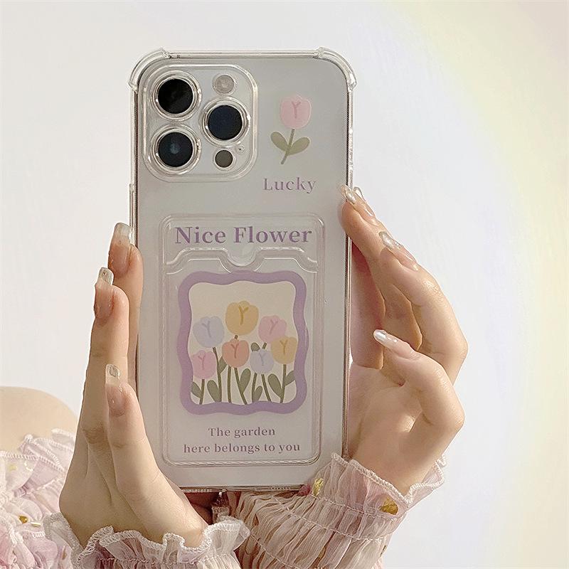 Чехол для iPhone Zhitai 16 Pro Max: Стильный защитный чехол для iPhone 13-15, держатель для карт в комплекте.