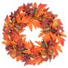 Rustic Pomegranate & Berry Maple Leaf Wreath for Thanksgiving & Halloween Decor