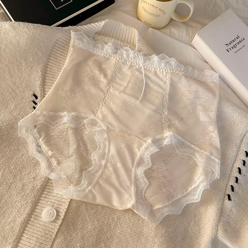 Большие размеры женские милые шелковые сексуальные кружевные банты кружевные полые простые удобные дышащие трусики