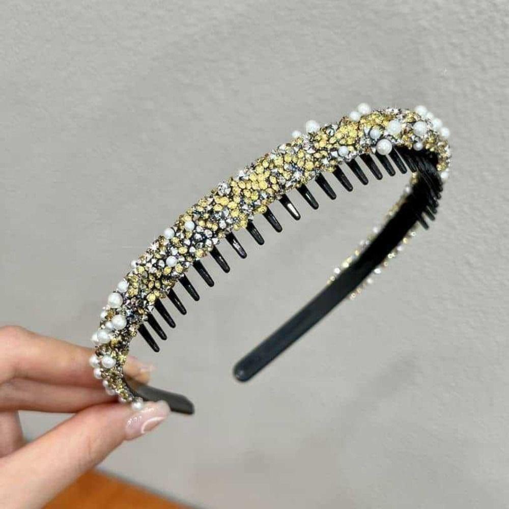 Thin Rhinestones Antislip Hairband Pearl Face Wash Hair Hoop Female Hair Accessories