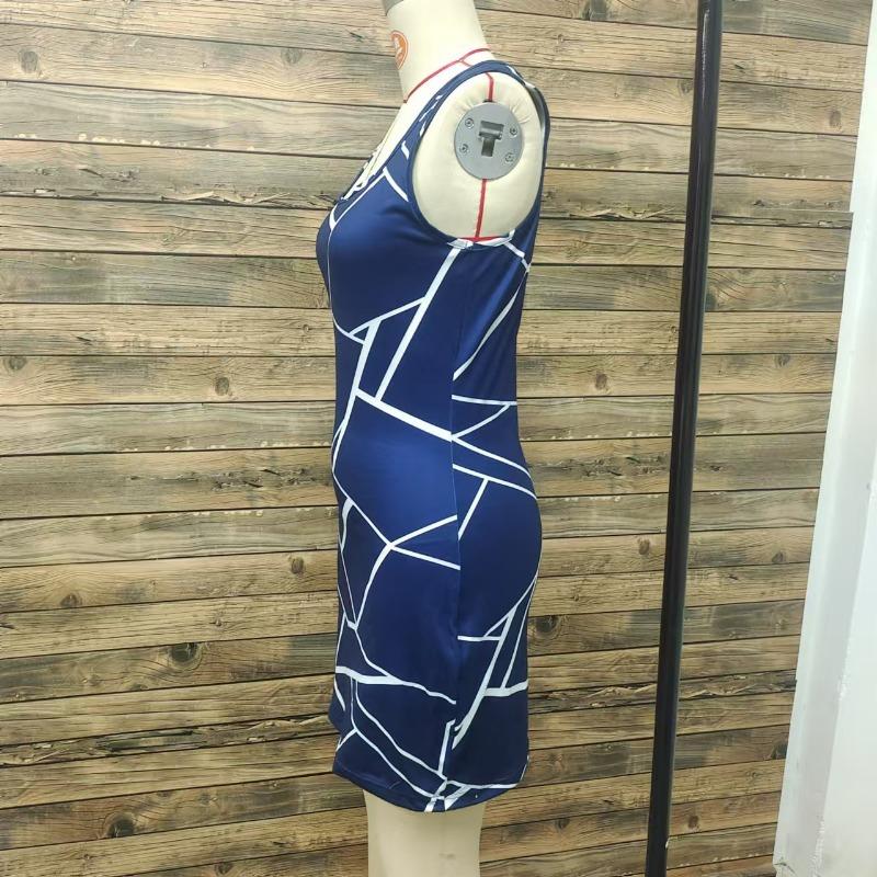 Women's Halter Dress Temperament Printed Women's Sexy Spice Slim Dress