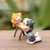 6Pcs/Set Home Decor Creative Crafts Funny Neko Cat Flower Pot Landscape Garden Decoration Accessories Tools Supplies