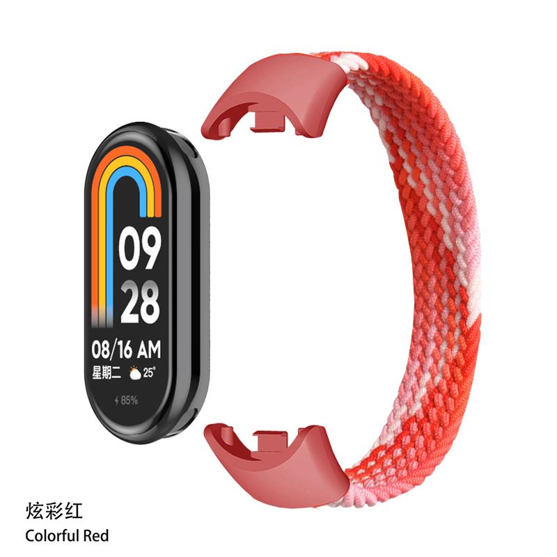 Плетеный Solo Loop для Xiaomi Mi Band 8 9 Аксессуары для ремешка Эластичные нейлоновые ремешки для часов Замена correa bracelet для Miband 8 NFC